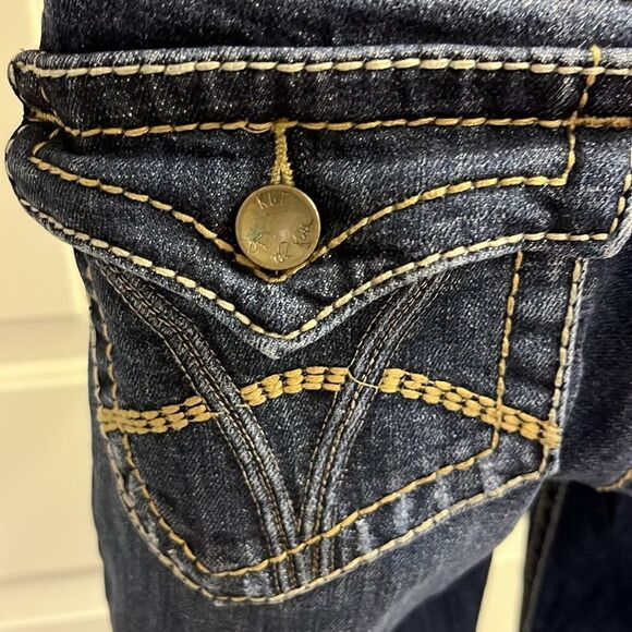 KUT from the Kloth Distressed 5-Pocket Bootcut Double Stitched Jeans- Size 4 - Picture 12 of 16